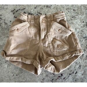 American Eagle Size 0 Tan Paperbag Waist Utility Shorts